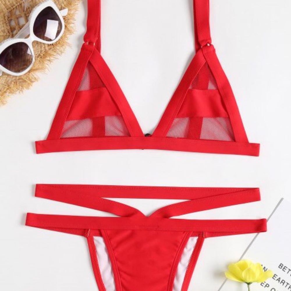 ❤️Red mesh bikini❤️